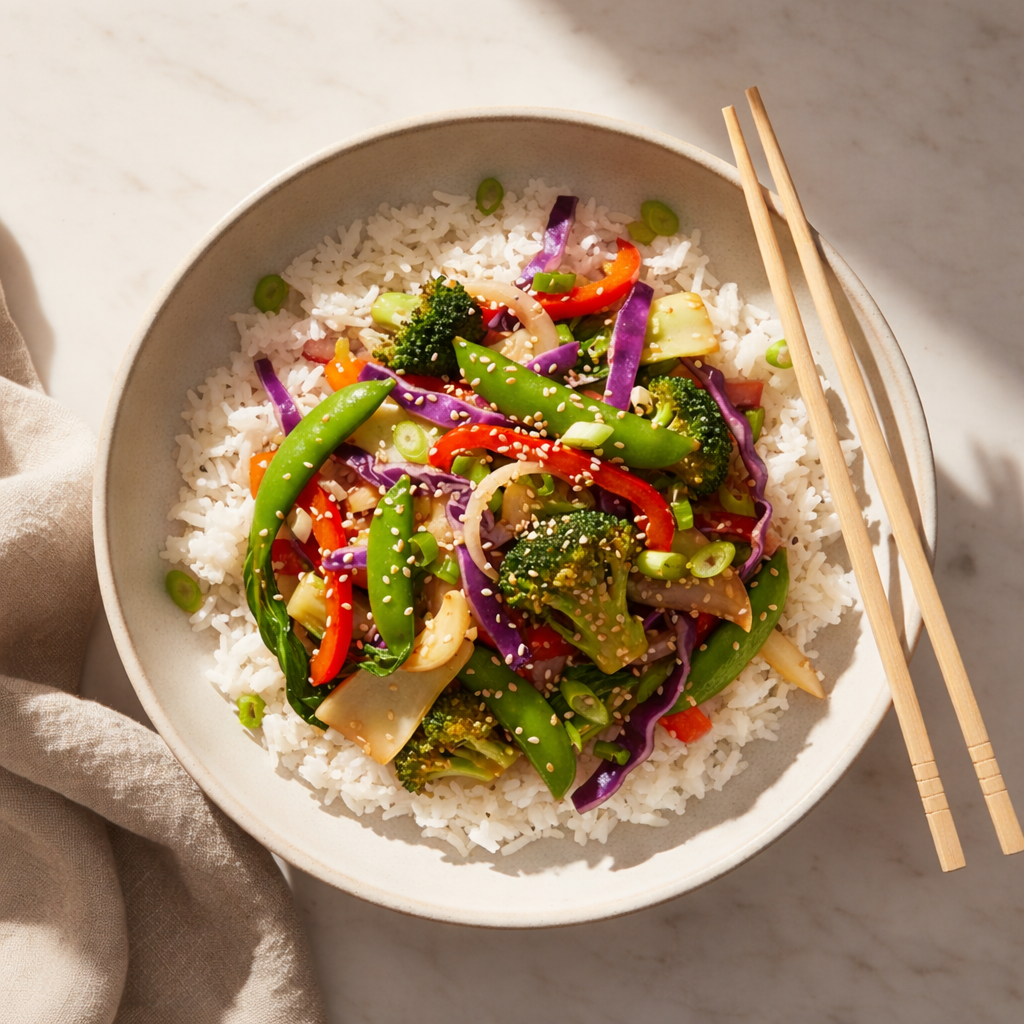 Stir fry with rice